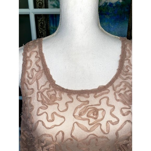 Free people lace Women’s Pink Tank Top L - Picture 2 of 5